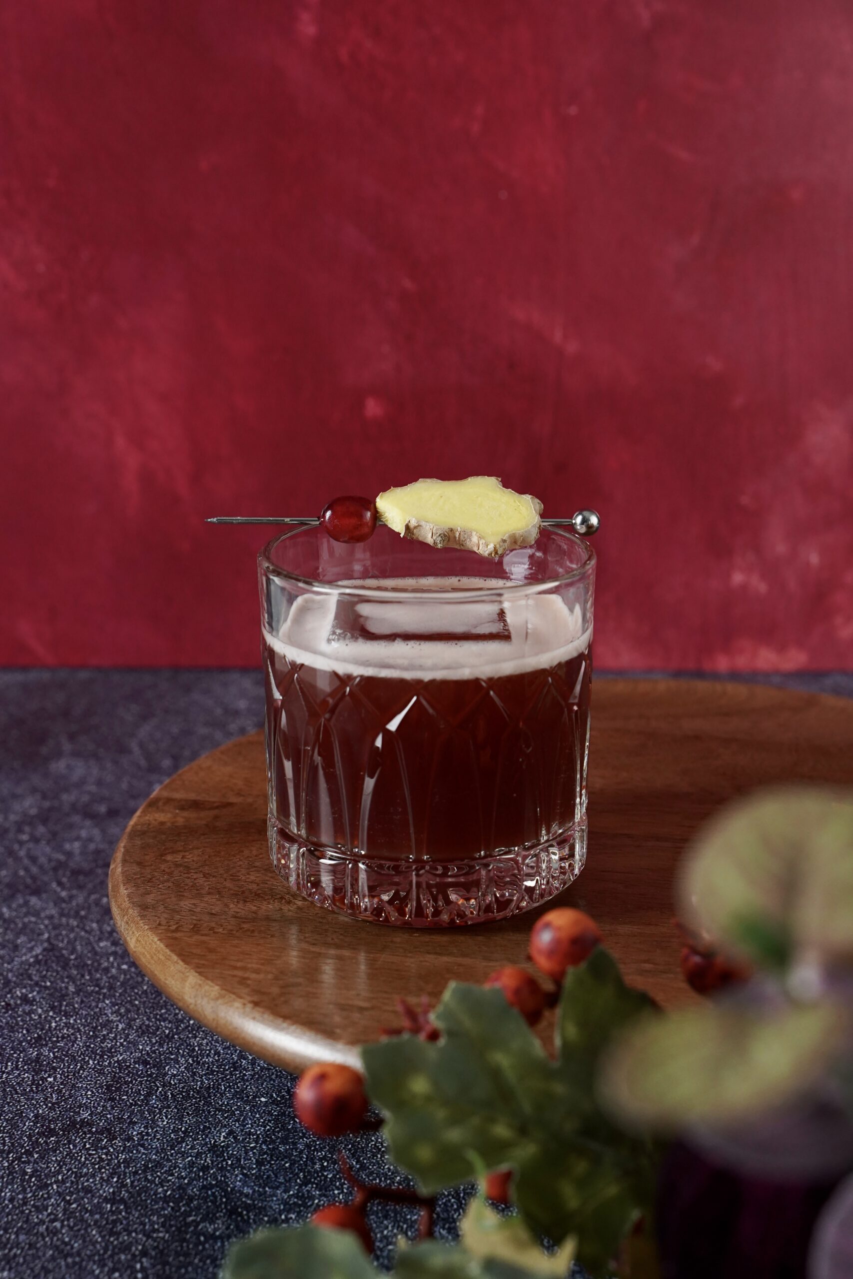 Cran-Ginger Whiskey Mocktail